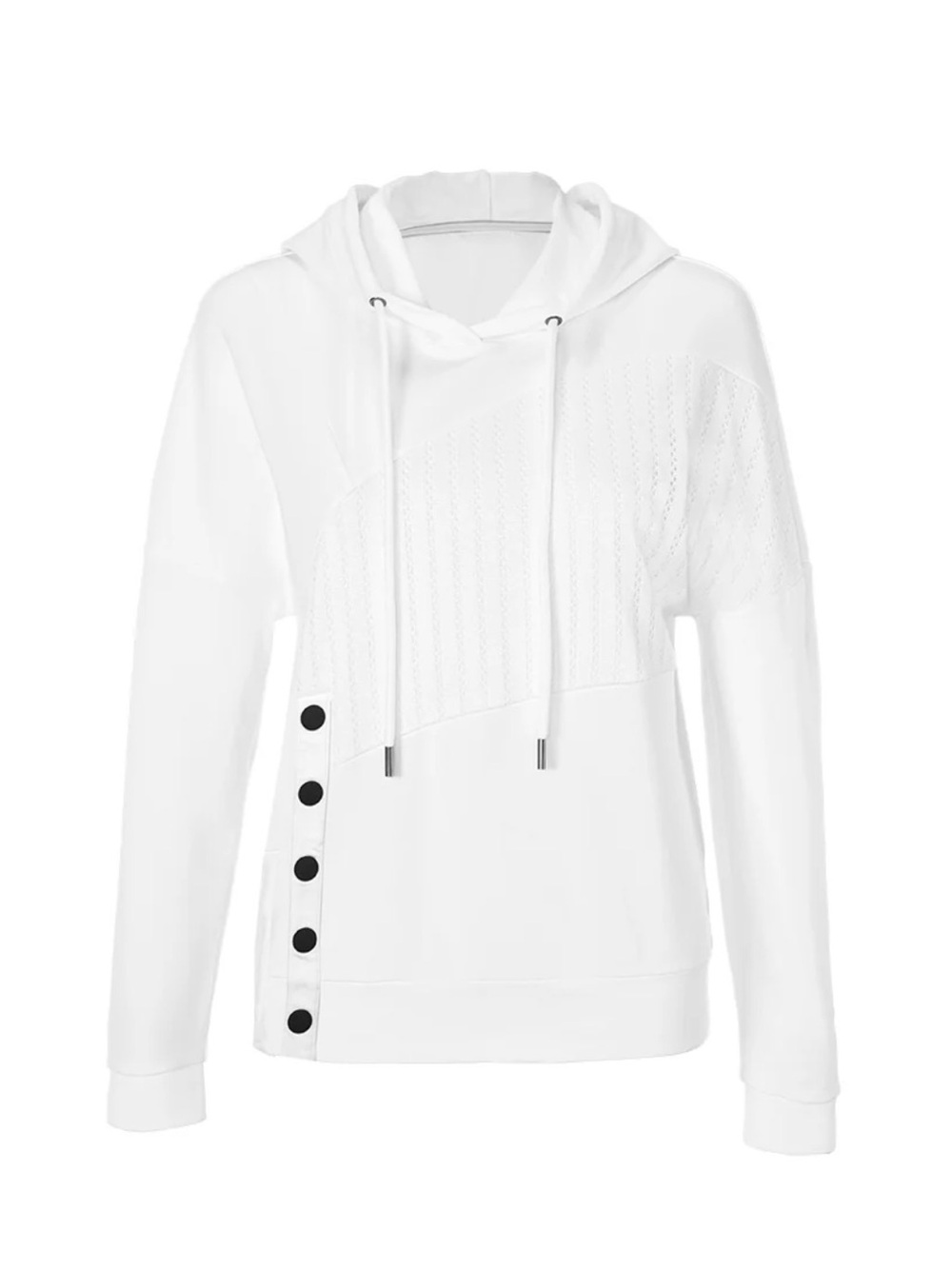 CAbi ATC Hoodie Pullover with Side Button Snap Detail Sz. L